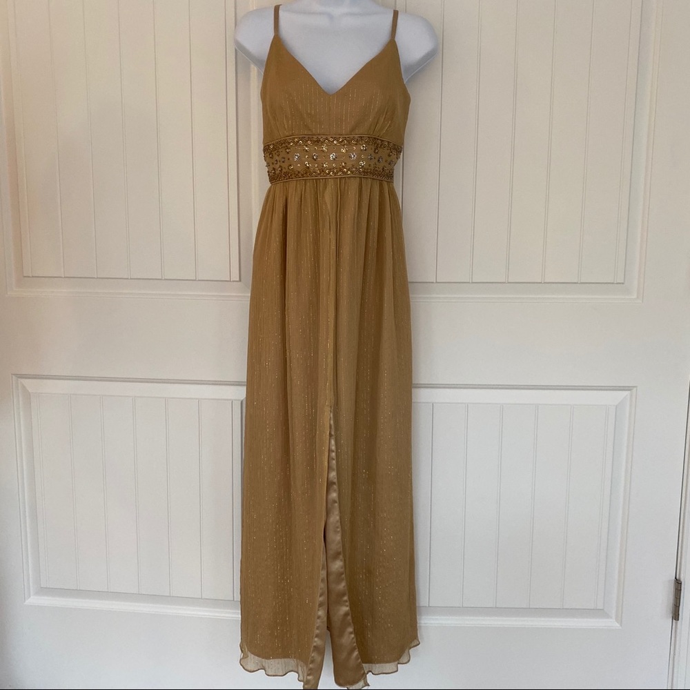 Spenser Jeremy NWT gold jeweled dress size 4